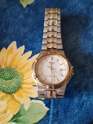 Reloj Pulsar dorado y plateado