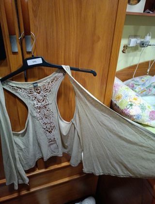 Chaleco beige talla única encaje vintage