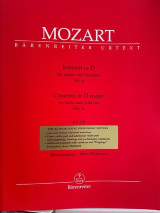 Concierto in D major for violin and orchestra No 4