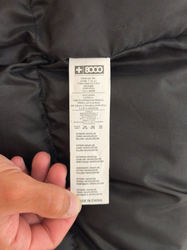 Cazadora esquí +8000 negra