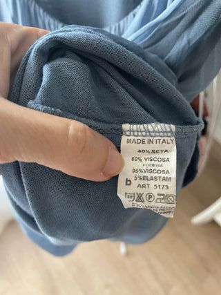 Blusa seda azul - Talla única