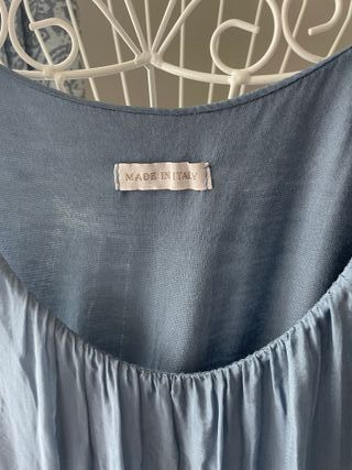 Blusa seda azul - Talla única
