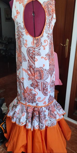 Vestido Flamenca - Naranja y Blanco