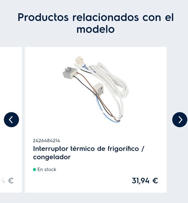 Interruptor térmico frigorífico