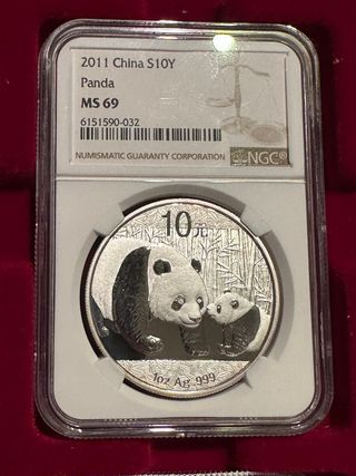 Moneda Panda China 2011 NGC MS69