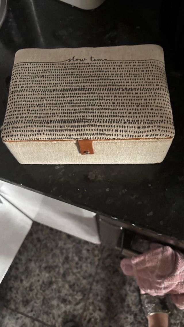 Joyero vintage beige y marrón