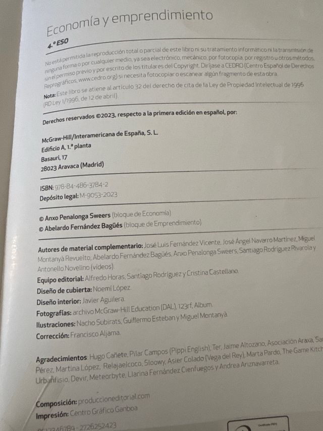 Economía y emprendimiento 4.º ESO