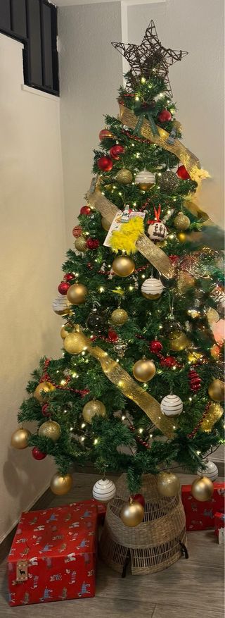 Árbol Navidad dorado y verde