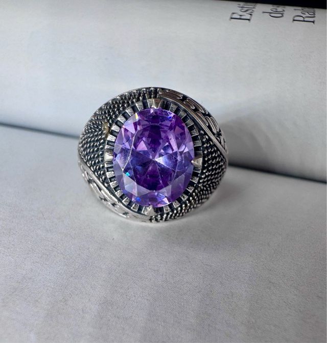 Anel em prata com ametista