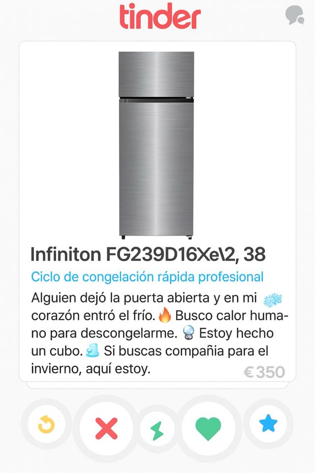 Nevera Infiniton inox AA