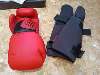 Guantes boxeo Outshock + espinilleras