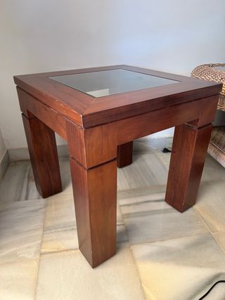 Mesa auxiliar madera -  madera oscura