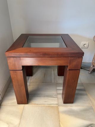Mesa auxiliar madera -  madera oscura