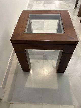 Mesa auxiliar madera -  madera oscura