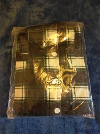 Pijama LingSang L - cuadros verde blanco