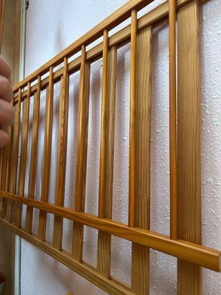 Cuna madera pino 120x60 - 4 ruedas y colchon