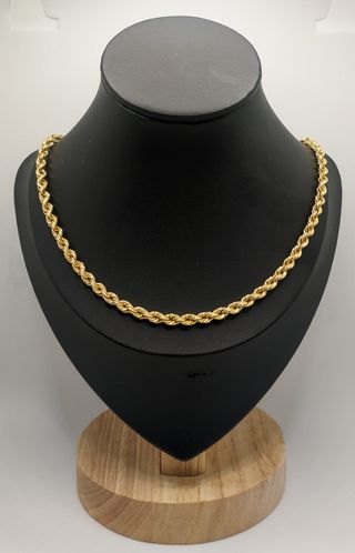 Cadena Salomónica de oro de 18k, 14.21 gr, 54 cm.