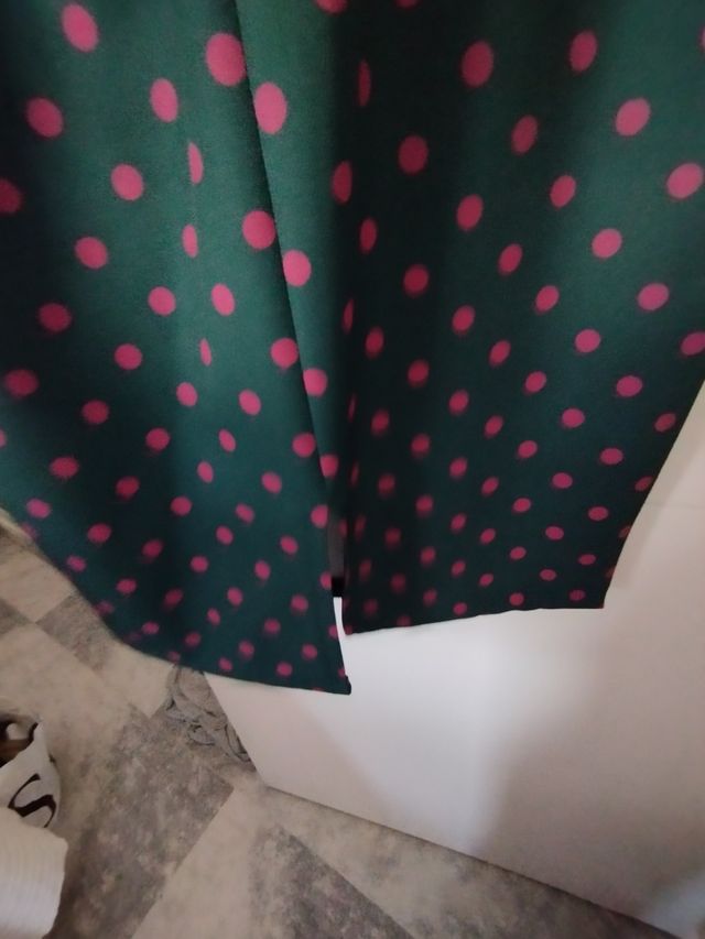 Vestido lunares verde & rosa