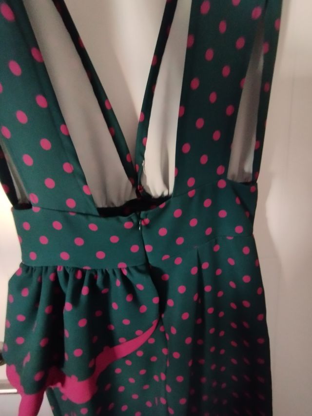 Vestido lunares verde & rosa