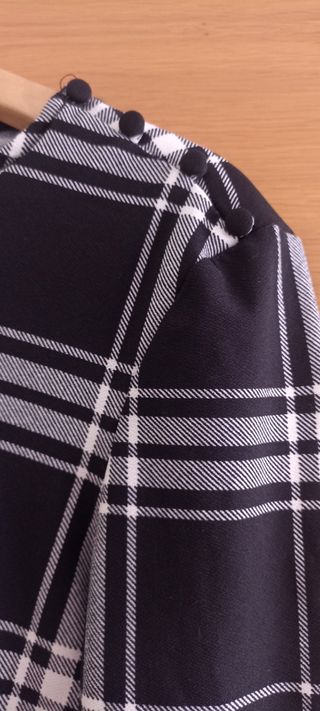 Vestido Mango cuadros blanco-negro talla S