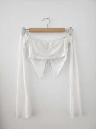Top blanco ibicenco hombros descubiertos