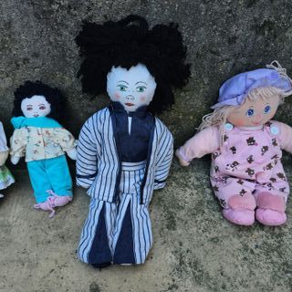 5 Bambole di stoffa vintage