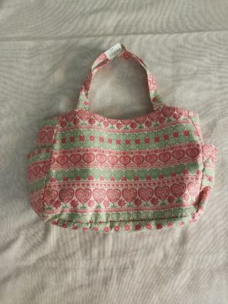 Bolso corazones rosa-verde