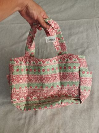 Bolso corazones rosa-verde