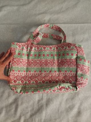 Bolso corazones rosa-verde