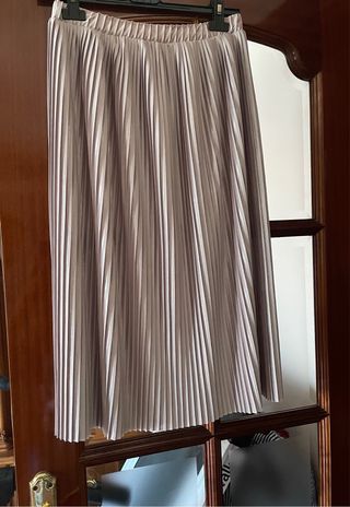 Falda plisada Zara plata - Talla S