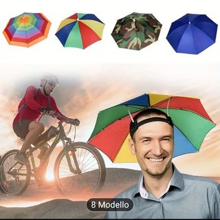 Cappello ombrello parasole/parapioggia multi color