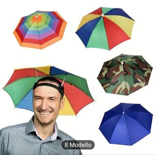 Cappello ombrello parasole/parapioggia multi color
