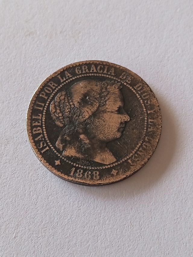 2,5 Céntimos Escudo 1868 Isabel II Juvia