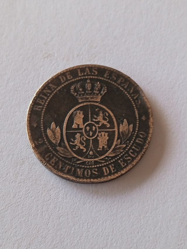 2,5 Céntimos Escudo 1868 Isabel II Juvia