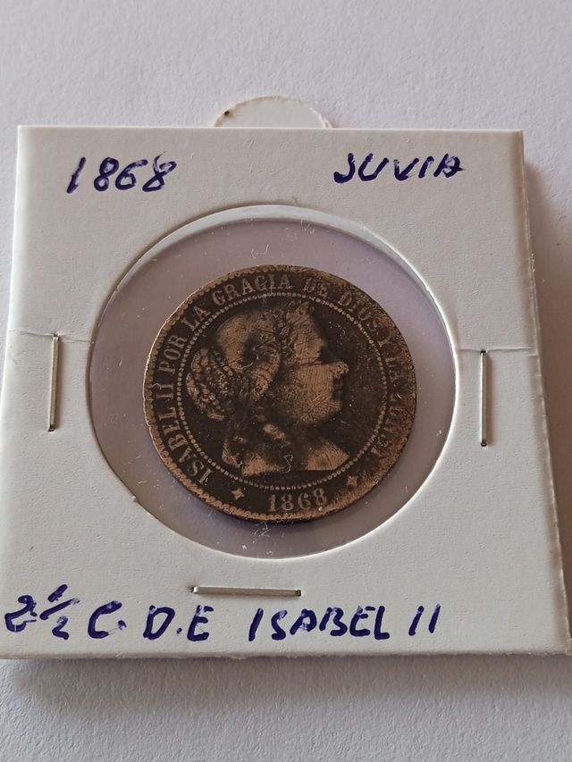 2,5 Céntimos Escudo 1868 Isabel II Juvia