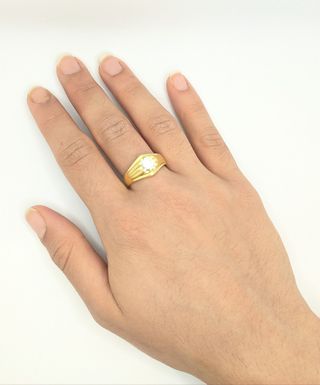 Solitario de oro de 18k circonita, 6.31 g, T-22.