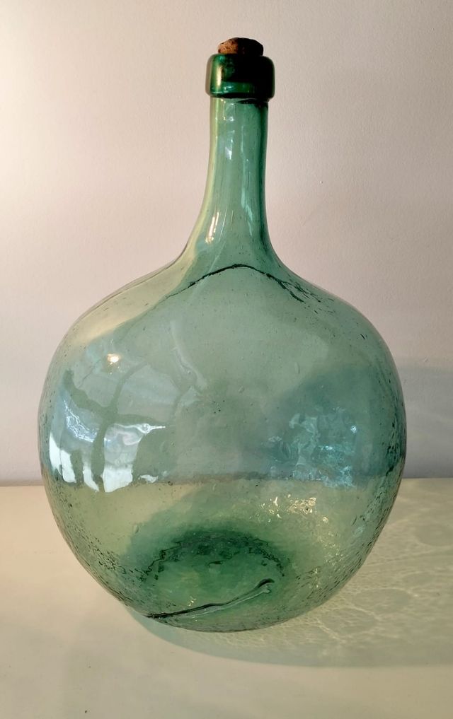 Garrafa vidrio antigua - Verde