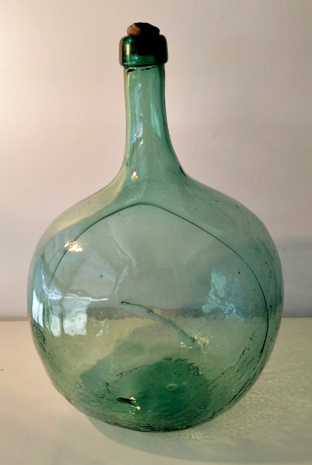 Garrafa vidrio antigua - Verde