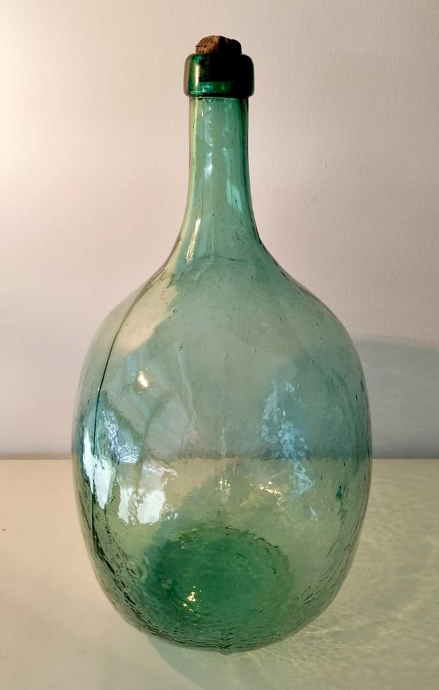 Garrafa vidrio antigua - Verde