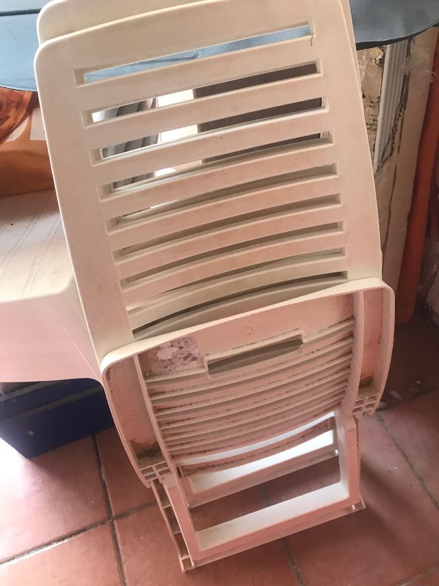 2 Sillas playa plegables blancas