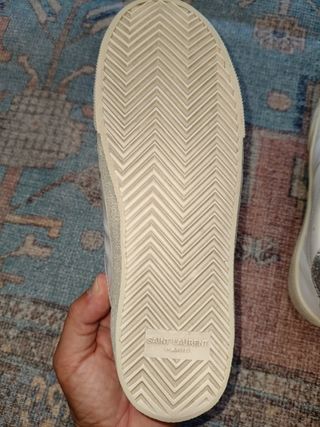 Sneaker Saint Laurent bianche e argento