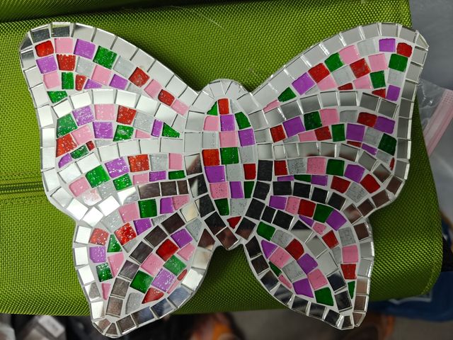 2 Mariposas mosaico vidrio