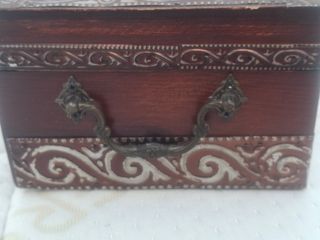 Caja madera antigua - marrón plata