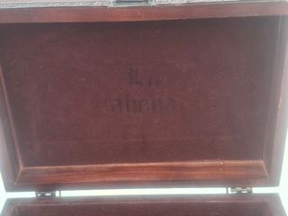 Caja madera antigua - marrón plata