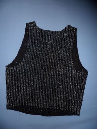 Top Bershka brillo negro fiesta