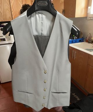Chaqué negro y gris como nuevo