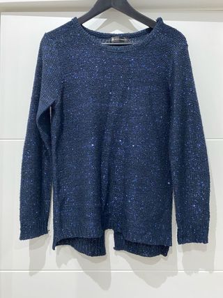 Jersey azul con lentejuelas