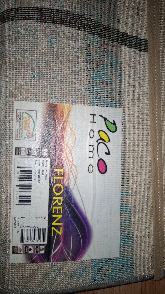 Alfombra turquesa y gris 1.20x1.70