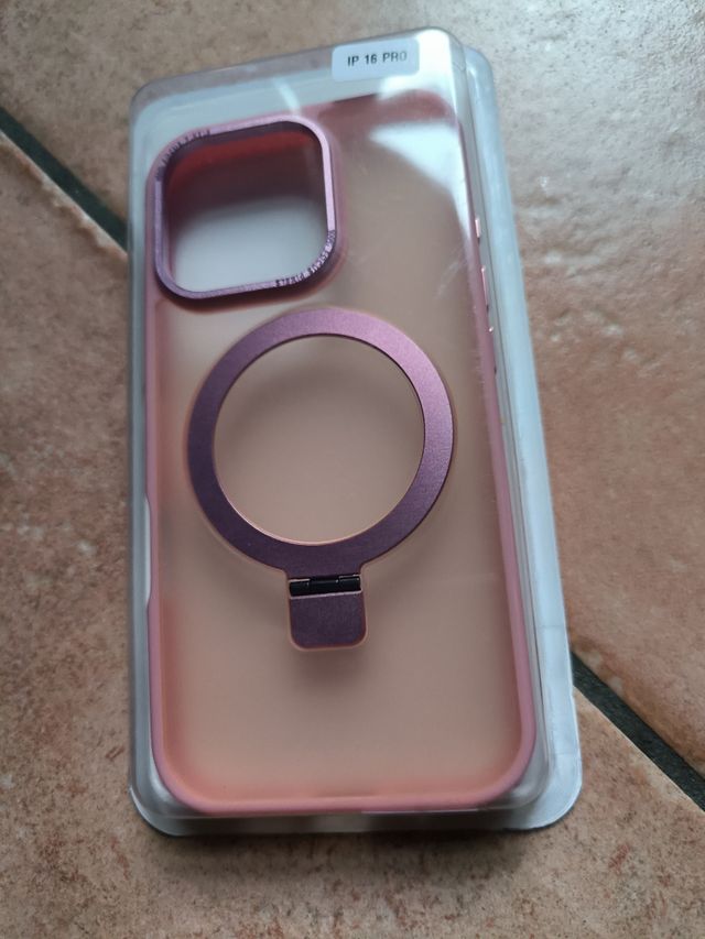 Custodia iPhone 16 Pro - Anello MagSafe Rosa