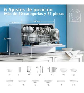 Lavavajillas Midea pequeño sin Instalación 
